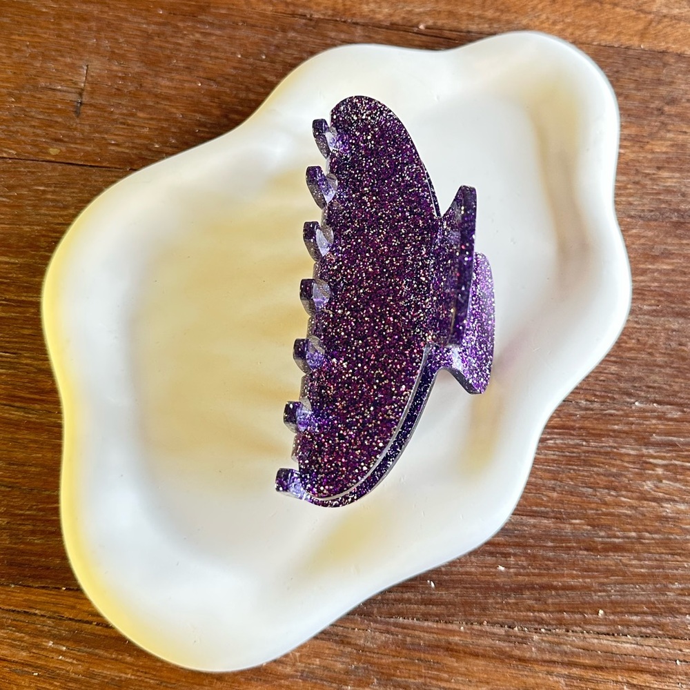Purple Glitter Hair Claw Clip Coquette Y2K Barbiecore Sparkly Aesthetic 4β - Picture 2 of 2